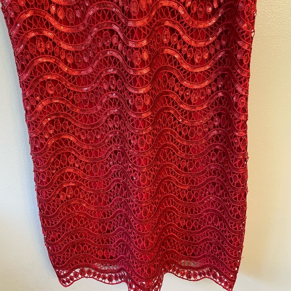 Saylor by Revolve Red Lace Sequin Mini Dress size XS - Picture 3 of 10